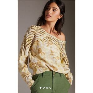 New Anthropologie x Pilcro Floral Sweater Size XL
